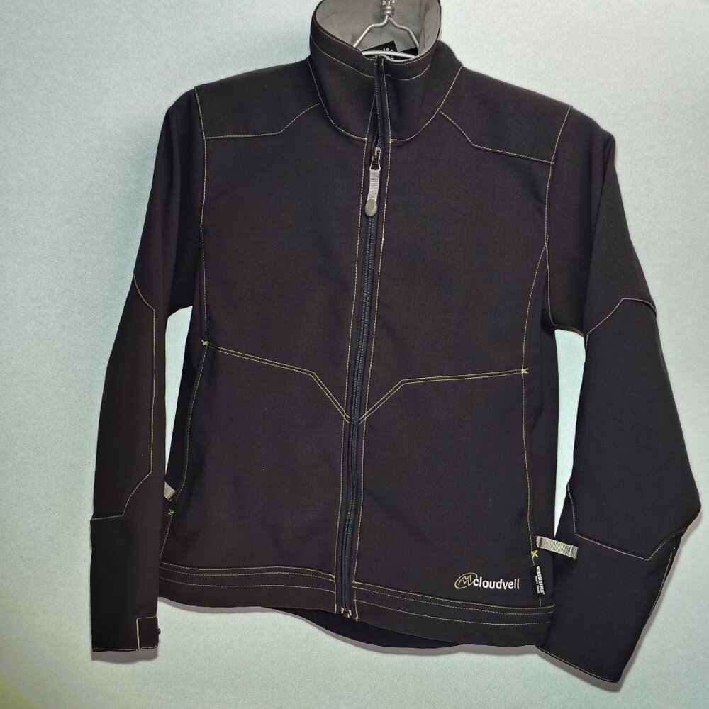 Cloudveil Headwall Jacket Womens Small Grey‎ Lime Green Softshell Windstopper